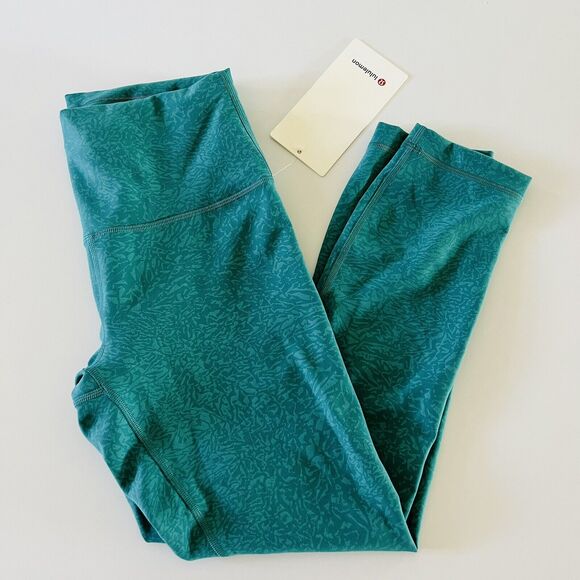lululemon athletica Pants - LULULEMON ATHLETICA Crunch Teal Lagoon Wunder Train HR Crop 23" Leggings - US 6